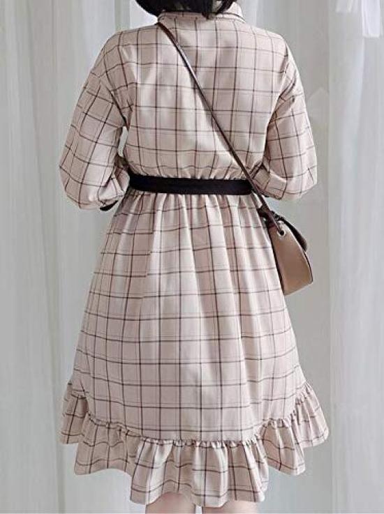 Socks XS To 6L Check Pattern Cute Large Loose Knee Length [Sunny Step] Included, Size, Women's Dress, Gray, Brown, Beige, Lolita, Clothes, Size, Fit,
