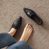 Krazing Pot Sheepskin Round Toe Low Heels Summer Shoes Big Size 42 Retro Fashion Slip On Stones Prints Women Deep Mouth Pumps