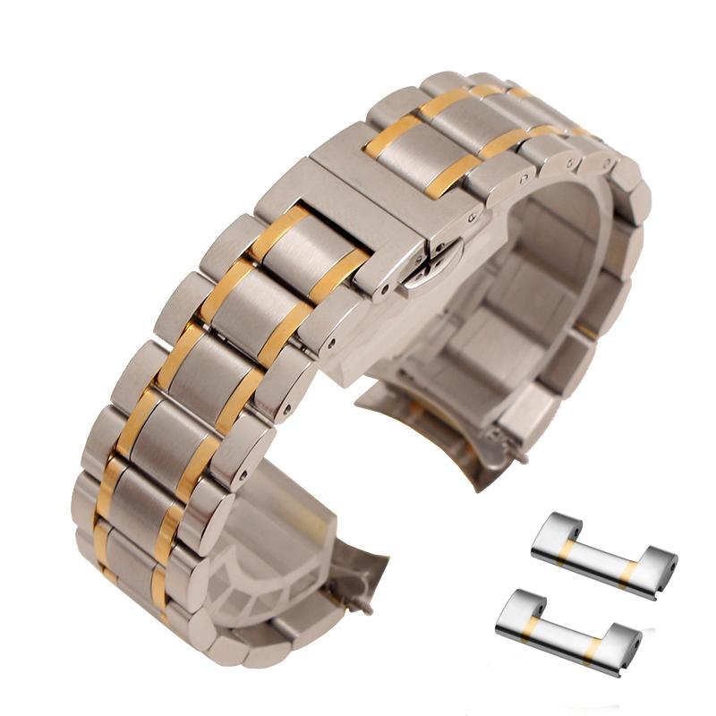 Correa de reloj de acero inoxidable Extremo curvo Correa de metal para relojes de pulsera 14 mm 15 mm 16 mm 17 mm 18 mm 19 mm 20 mm 21 mm 22 mm 23 mm 24 mm correa de reloj