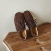 Krazing Pot Nubuck Round Toe Increased Lace Up Spring Autumn Shoes Big Size 41 Lace Up Women Leisure Shoes