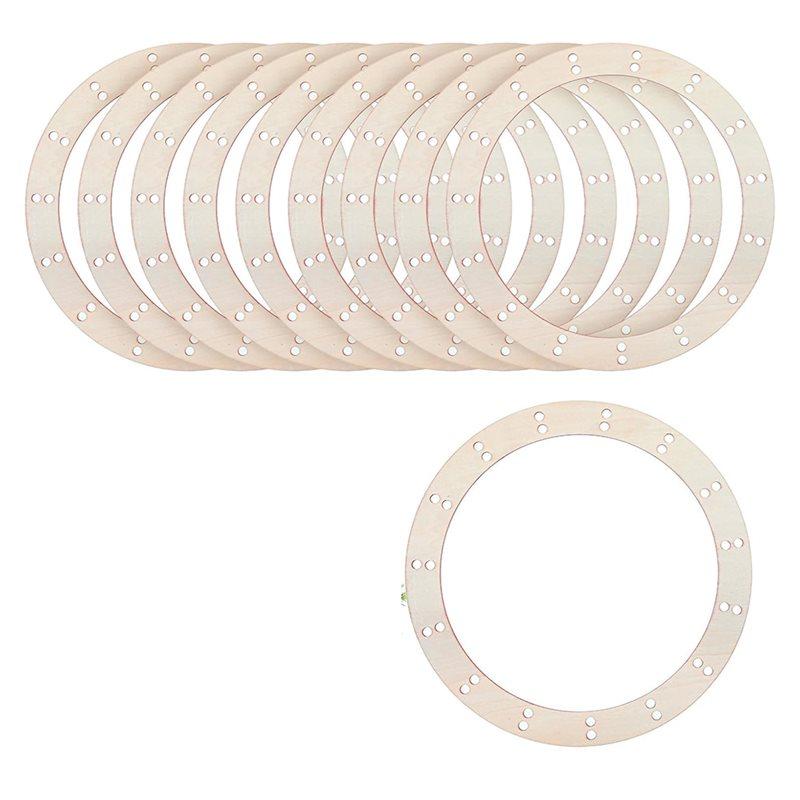 

A25F-Seasonal Decor 10-Pack 14-Inch Wooden Wreath Forms For DIY Crafts& Floral Arrangements