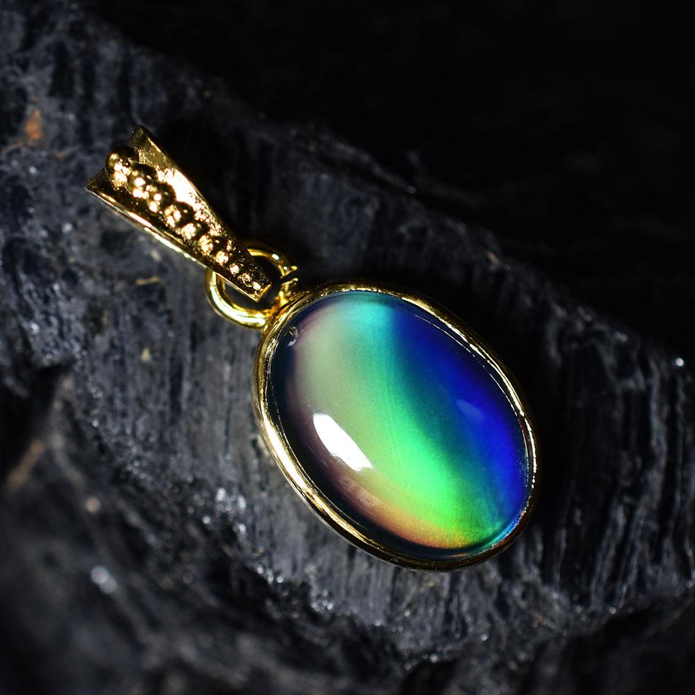CERTIFIED Natural 15.90 Ct Opal 18K Gold Plated Multicolor Loose Gems Pendant MY.PDG-331-NS