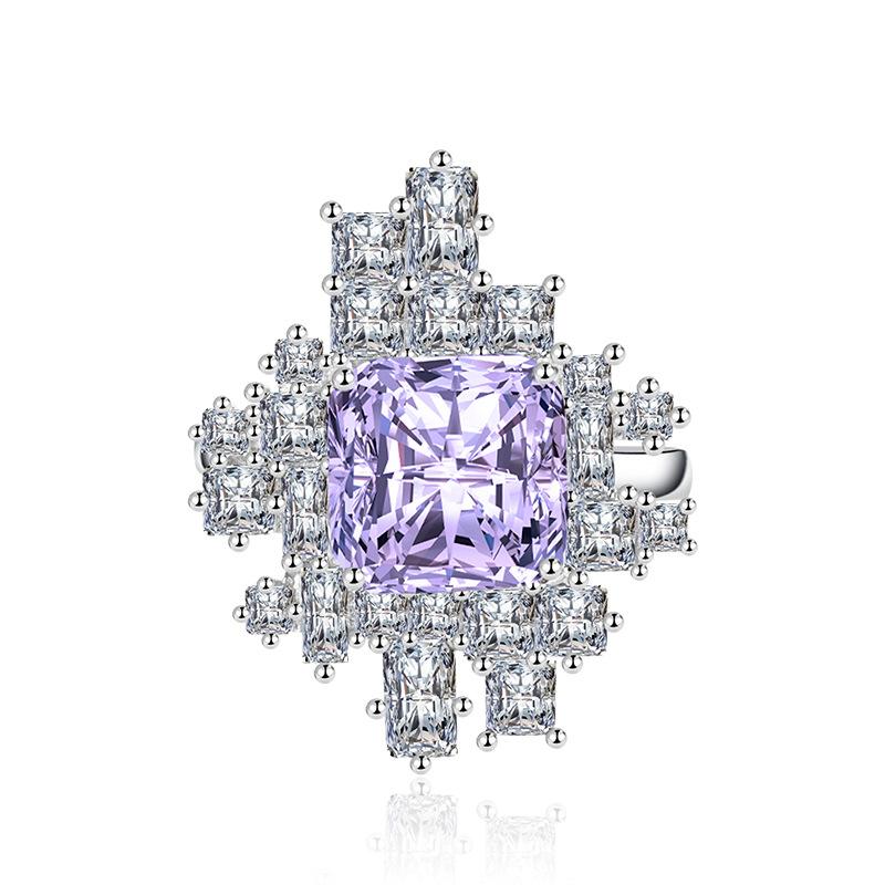 

SACE GEMS классическое кольцо из медного сплава с цирконом женские ювелирные изделия свадебный подарок для вечеринки Open фиолетовый