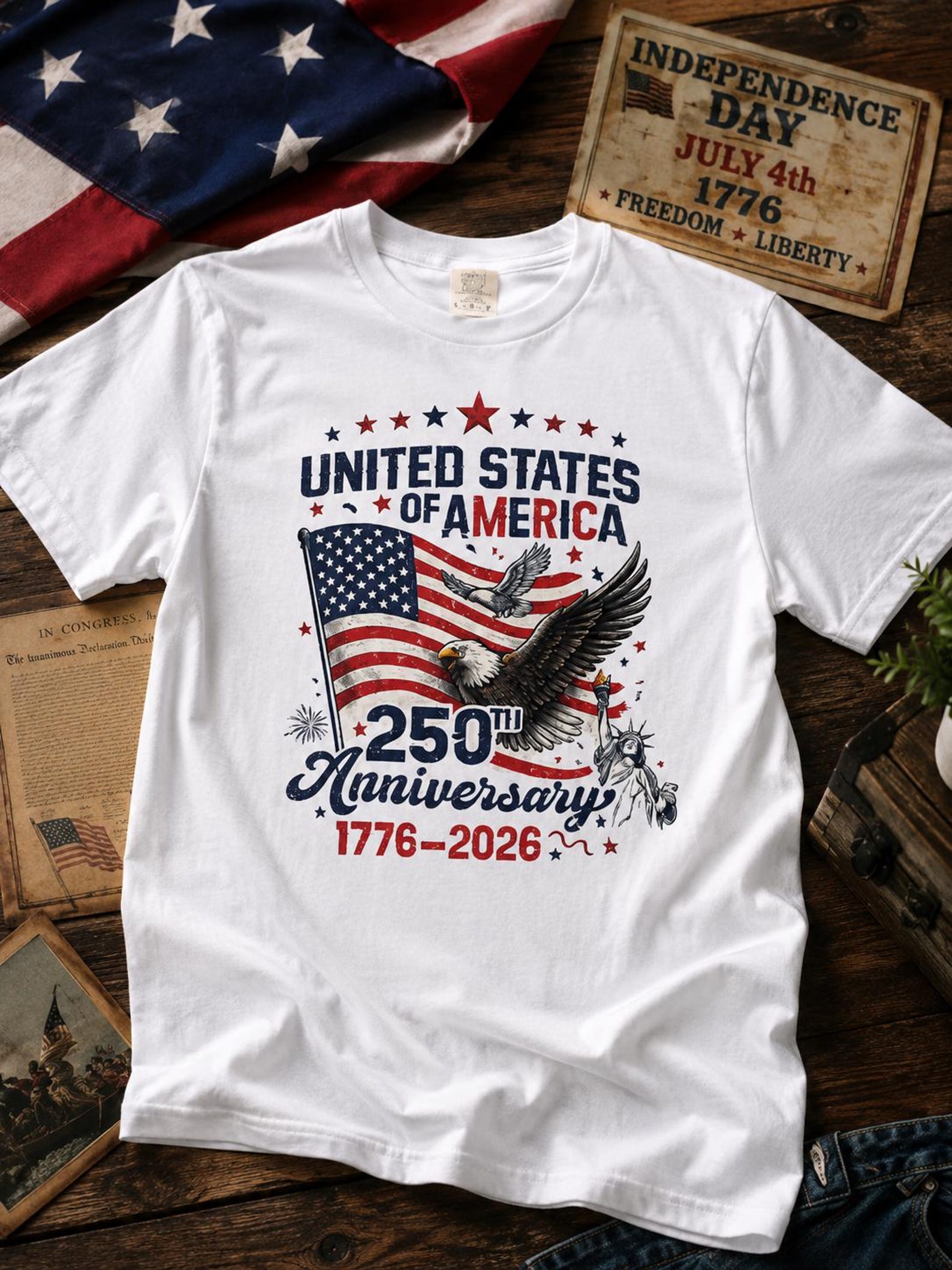 Comfort Colors® 4th of July Patriotic Eagle Graphic Tee S