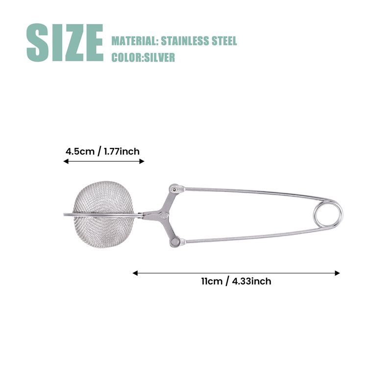 6Pcs Tea Infuser Loose Leaf Tea Snap Ball Tea Strainer Spoon Stainless Steel Tea Filter Steeper With Handle-B61B