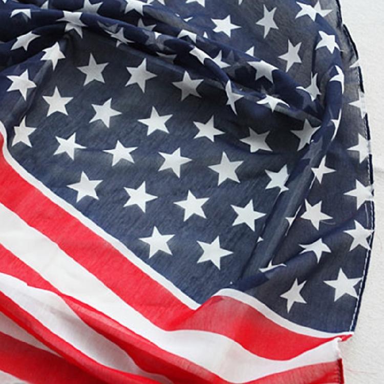 US Flag Wrap Shawl Patriotic Scarf for Festival Party Holiday Celebration Scarf