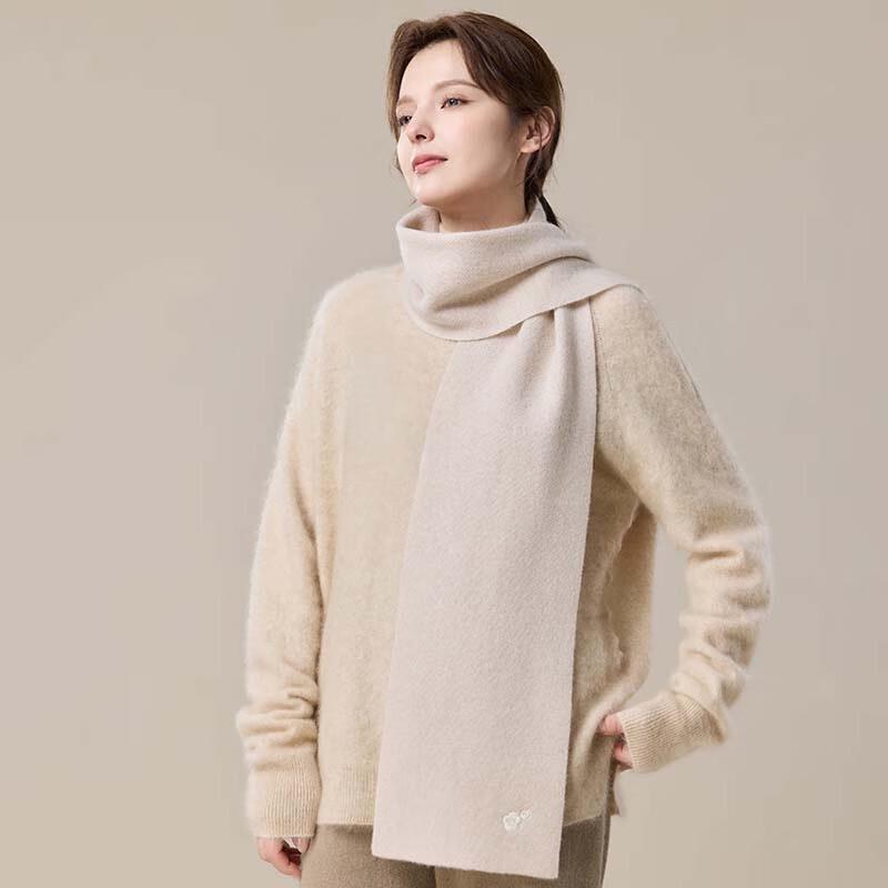 JIUMU Embroidered Knitted Wool Scarf