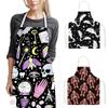 Vampire Bat Ghost Print Kitchen Aprons Gothic Style Women Men Baking Home Cleaning Clothes Pinafore Chef Waiter Cooking Apron