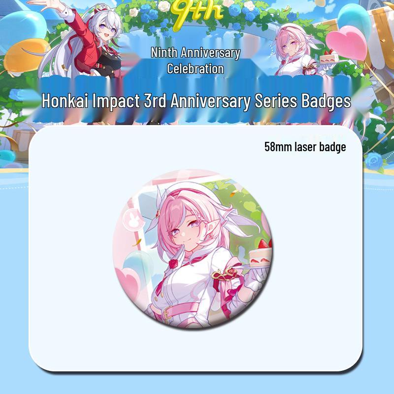 Honkai Impact 3: Серия значков к 9-й годовщине - Издание Кианы, Элизии, Мэй 58mm Thickened Version