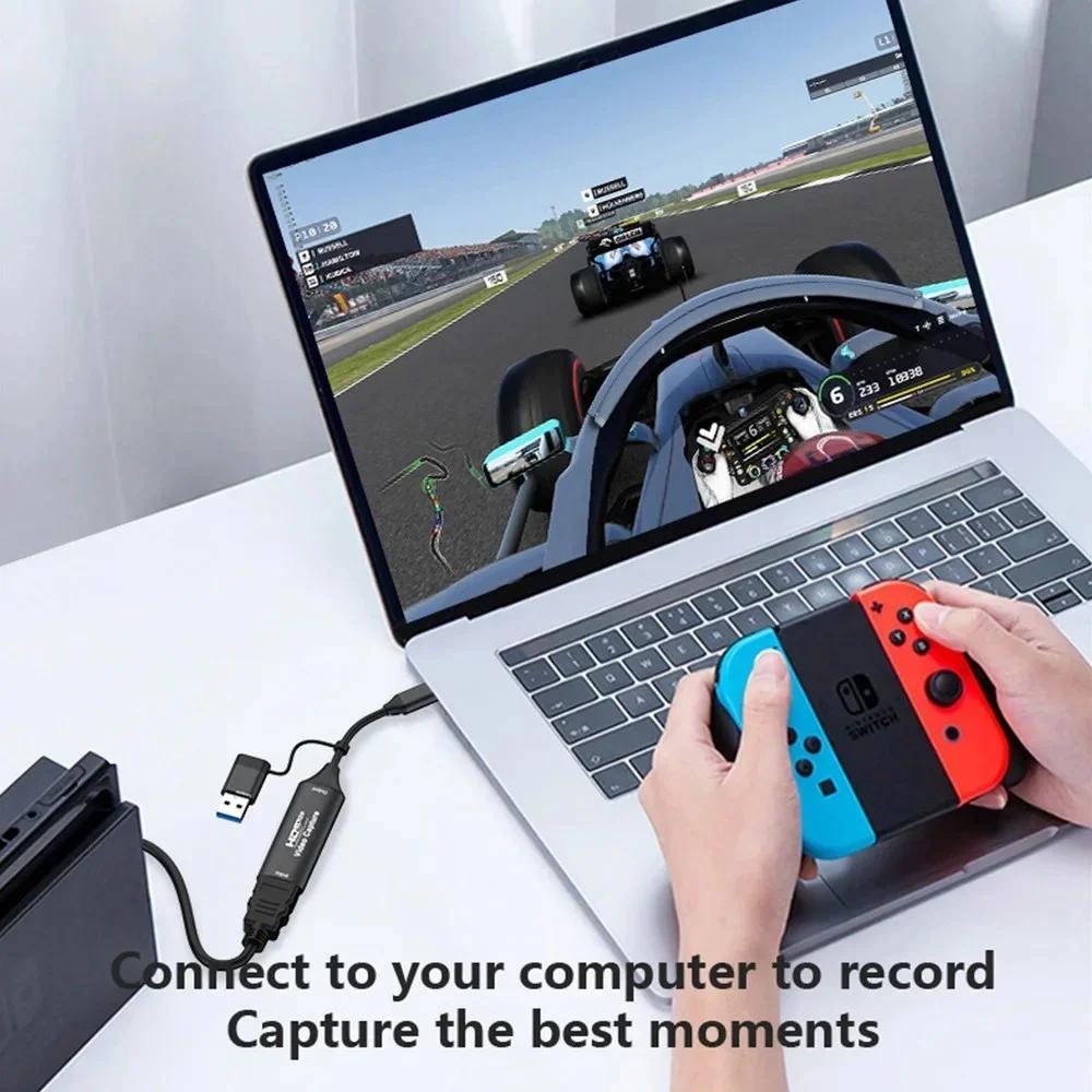 USB 3.0 Video Capture Card 2 In 1 4K Hdmi-compatible To USB 2.0 Type C Game Grabber Record For Switch Xbox PS5/4 Live Broadcast