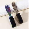 Professional Hair Styling and Cleaning Brush, Leopard Print Pattern, Plastic Handle Hair Beard Brush, Special for Real Hair Wigs