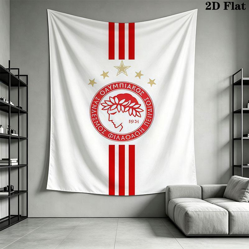 Olympiacos Wall Hanging Printed Fabric Blanket Decorative Tapestries for Bedroom Living Room Home Decor
