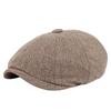 Winter  Caps Men Women Berets Hat Classic Plaid Stripe Beret Cotton Flat Cap British Painter Herringbone Hat  56-60cm
