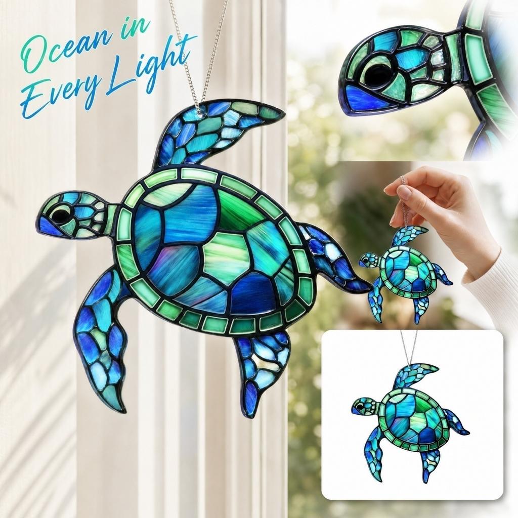 Acrylic Sea Turtle Hanging Pendant Decorative Ornament for Home Wall