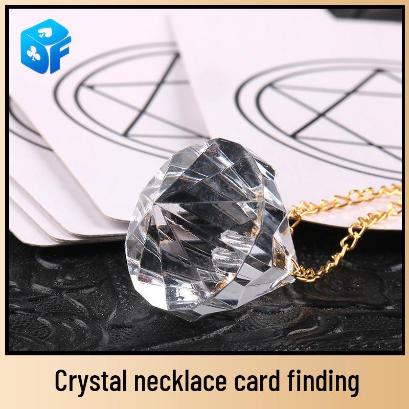 Crystal Necklace Magic Prop: Telepathy Card Prediction Puzzle Toy