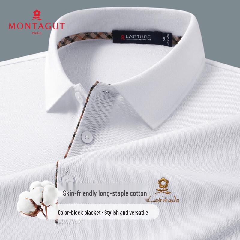 MONTAGUT Men s Embroidered Color-Block Polo Shirt 54