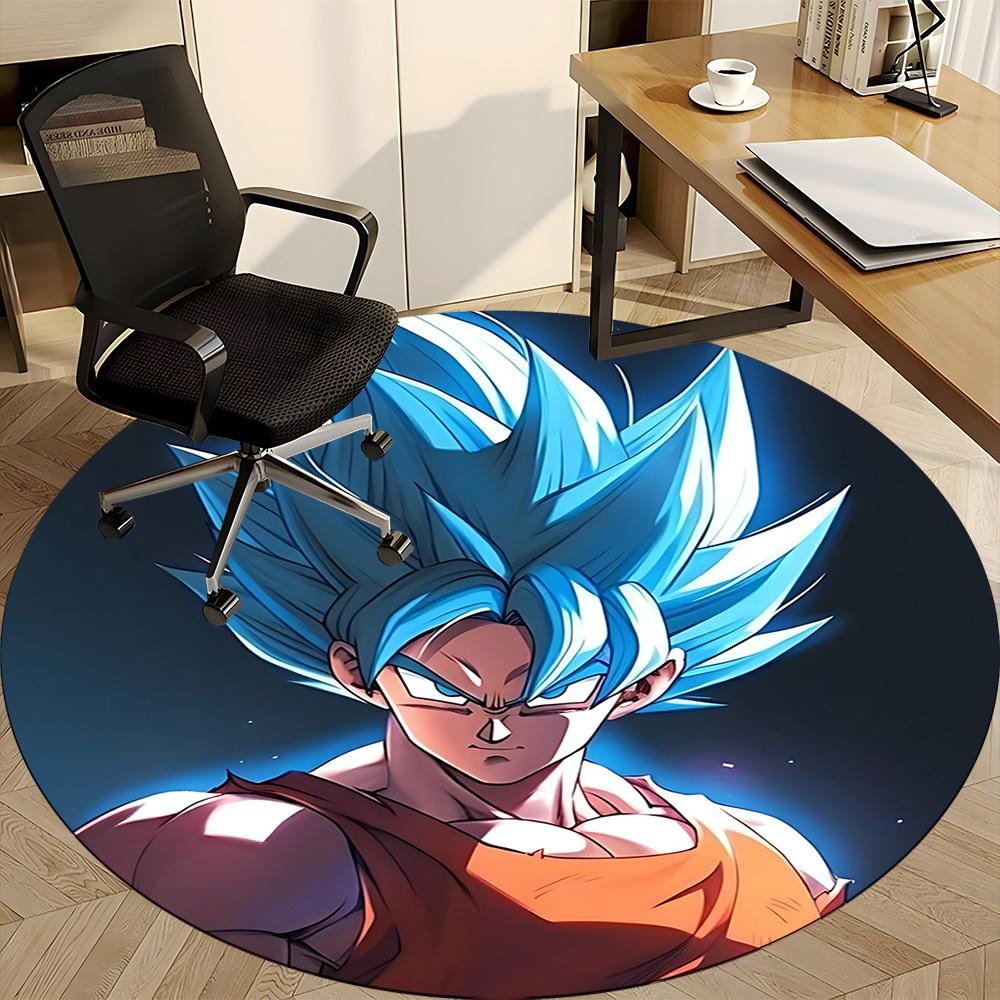 1PC Super Saiyan, Dragon Ball Z Office Round Rug - Perfect for Office or Study Decor, Non-Slip Backing, Decorative Floor Mat yy250916045