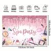 A polyester spa party background banner; universal decoration for princess makeup birthday parties; sweet background