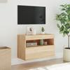 Vidaxl Ścienna Szafka Tv Z Led, Dąb Sonoma, 60X30X40 Cm