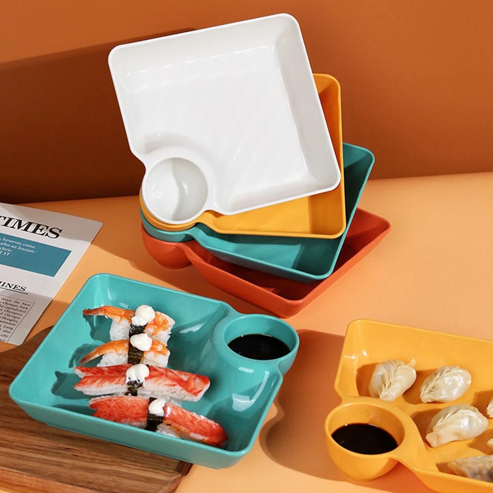 1ks-Talíř na knedlíky - Leštěný čtvercový talíř na svačinu pro restauranční kuchyni a domácí použití - Kreativní design, Snadno se čistí