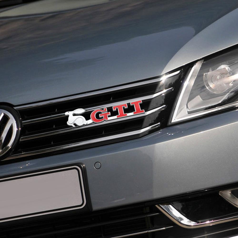BAJM3 2025 Hot 3D ABS GTI Badge Car Front Grille Sticker Decoration Auto Refit Accessorie for Volkswagen VW Golf MK7 Beetle Touran GTI