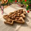 Rustic Home Table Decor Wooden Christmas Tree Serving Tray, Candy Nut Dish, Xmas Tree?Shaped Snack Storage Desktop Jewelry Tray Plate, Decorative