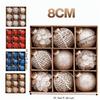 9PCS 8CM Christmas Ball Ornaments Glitter Xmas Spheres Pendant Set  New Year