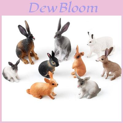 Realistic Pvc Rabbit Model Solid Plastic Cute Animal Figurine For Cake Decoration