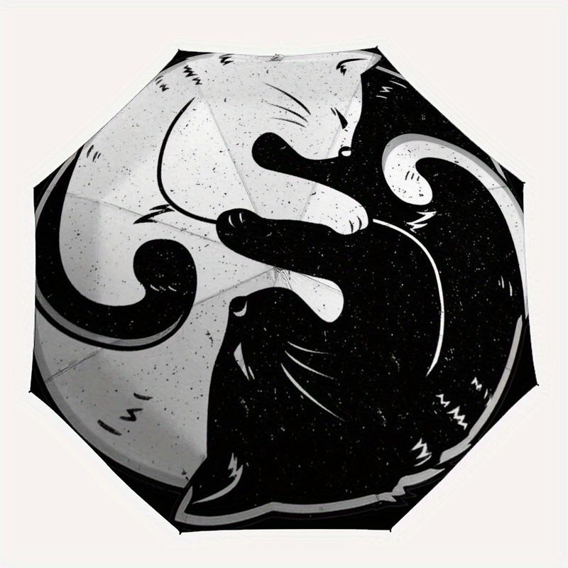 Yin Yang Cat Sticker - Cute Black & White Design for Laptop, Phone, or TabletUmbrella, Portable 3-Fold Compact Umbrella,Christmas Gift ES588