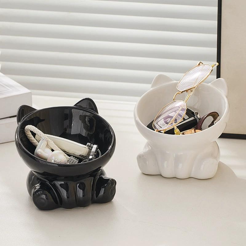 Cat Bowl Pet Accessories Ceramic Diagonal High Feet Cute Protection Cervical Spine Dog Bowl Drink Water Bowl Pet Supplies