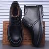 Winter new men's warm and cold cotton shoes high-top velvet thickened wool dad shoes versatile casual men's leather shoes