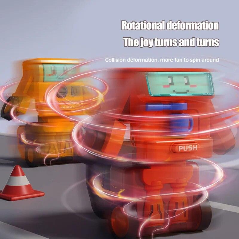 1Pc Kids Transforming Car Construction Truck Robot Collision Rotation Transformation Random Color Cute Creative Toy