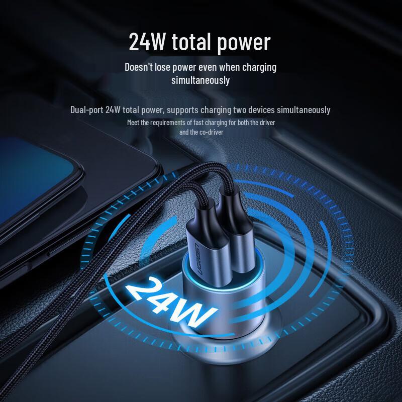 Ugreen 4,8A Dual-USB-Autoladegerät