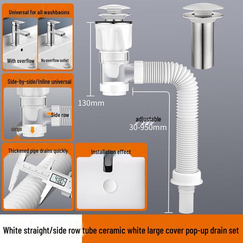 Stainless Steel Anti-Clog Pop-up Basin Drain