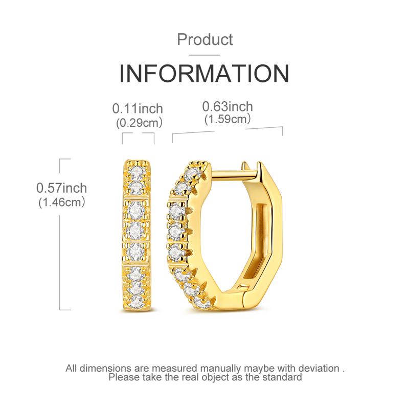 Fashion Gold Woman Hoop Earring 925 Sterling copper Sparkling Zircon Round Ear Stud Earrings Fine Zircon Lover Anniversary Gift