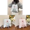Cute Bunny Ear Backpack Large Capacity Nylon School Bag For Daily Use
