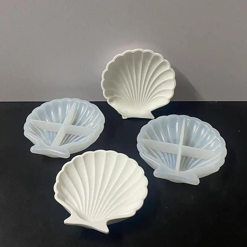 3D Shell Silicone Mold Diy Epoxy Resin Jewelry Dish Scallop Dish Storage Tray Drip Ocean Style Candlestick Plaster Mold
