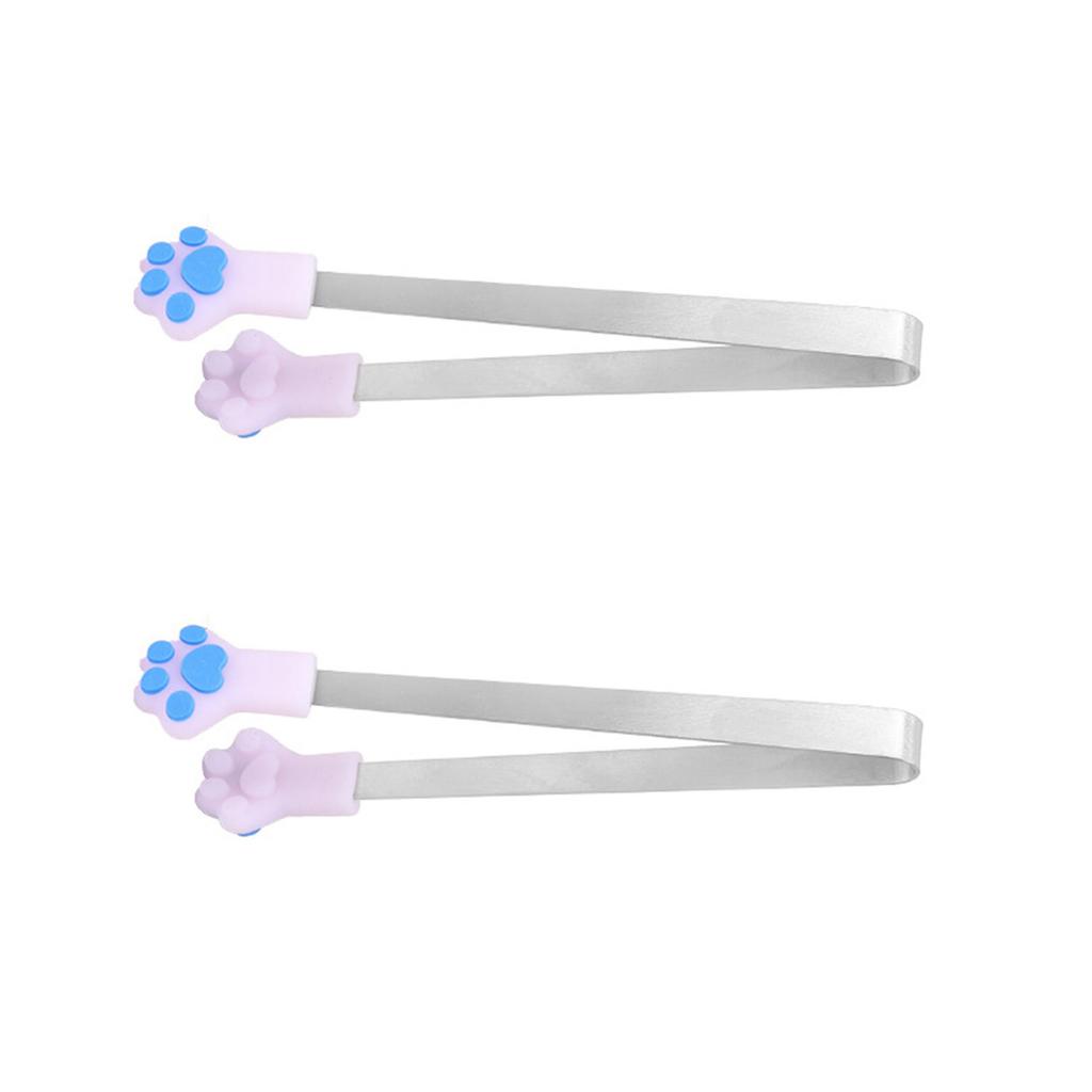 2Pcs Colorful Cats Paws Silicones Mini Tongs Perfect for Serving Snacks Sugar Candy Cookie Ice Cubes Kitchen Gadgets