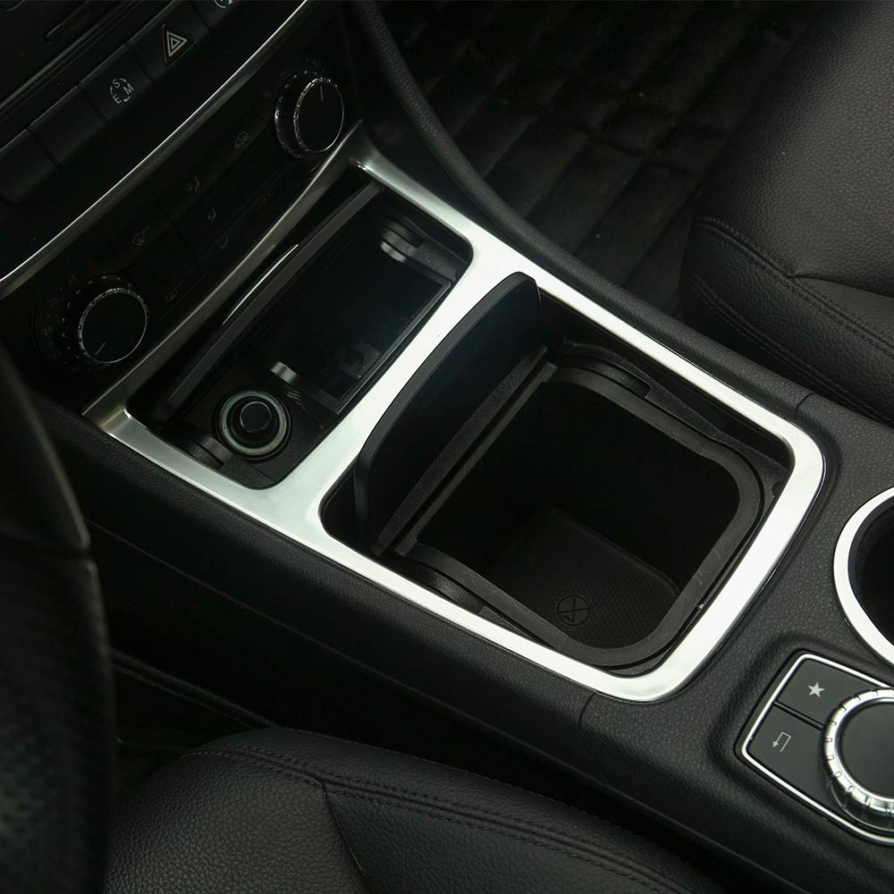 YUECHI CLA GLA W117 C117 ABS Matte Chrome Interior Accessories Center Storage Box Trim Ashtray Frame Accessories Mercedes-Benz A-Class 2013-2017
