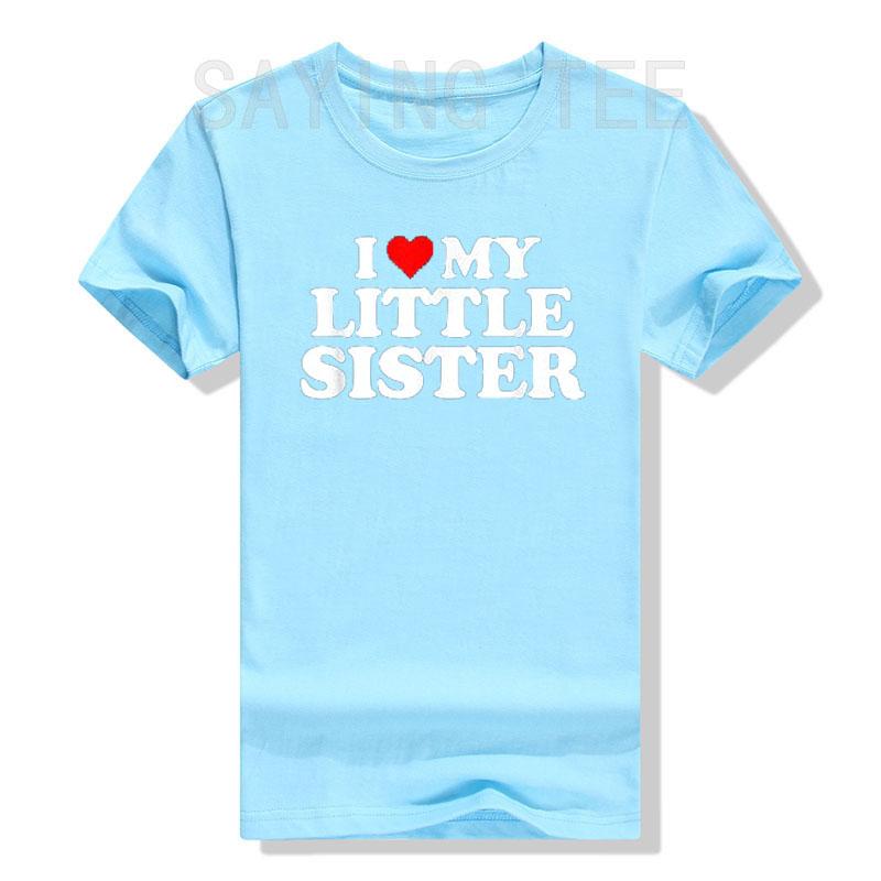 Ich Liebe Meine Schwester T-Shirt Ich Liebe Meine Kleine Schwester Grafik T-Shirt Oberteile Lustige Sprüche Buchstaben Gedruckte Outfits Familie Partnerlook Kleidung