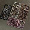 Luxury Rhinestone Phone Case For iPhone17Air 13 14 15 16 Pro Max Glitter Crystalline For Magsafe Card Holder Shockproof Protect Leopard Cover