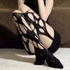 Sexy Ripped Pantyhose Irregular Holes And Rose Designs Stockings Women Lingerie