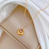 Smooth Ring Cold Wind Personality Minimalist Wind Furnace Real Gold Necklace Female Collarbone Chain