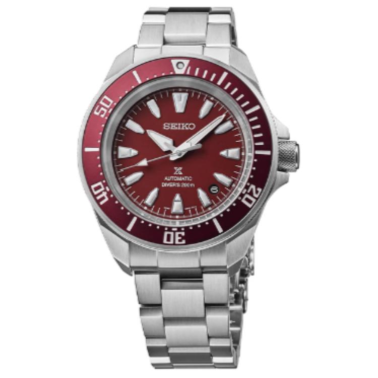 SEIKO PROSPEX 200m Waterproof Mechanical Movement Stainless Steel Strap Watch 41.7mm Men s Watches SRPL11K1 Red Watch Dial