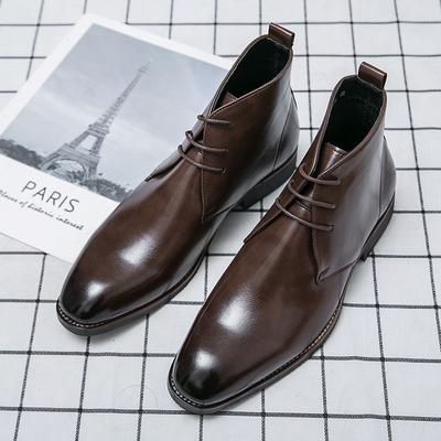 Modne Wysokiej Jakości Męskie Botki Modne Brytyjskie Szpiczaste Skórzane Botki Biznesowe Buty Wizytowe dla Mężczyzn Sznurowane Botki do Kostki Botas Masculinas