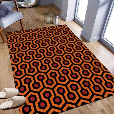 Rectangular Geometric Rug Flannel Door Mat For Bathroom Easy To Clean Living Room And Bedroom Carpet Home Decoration