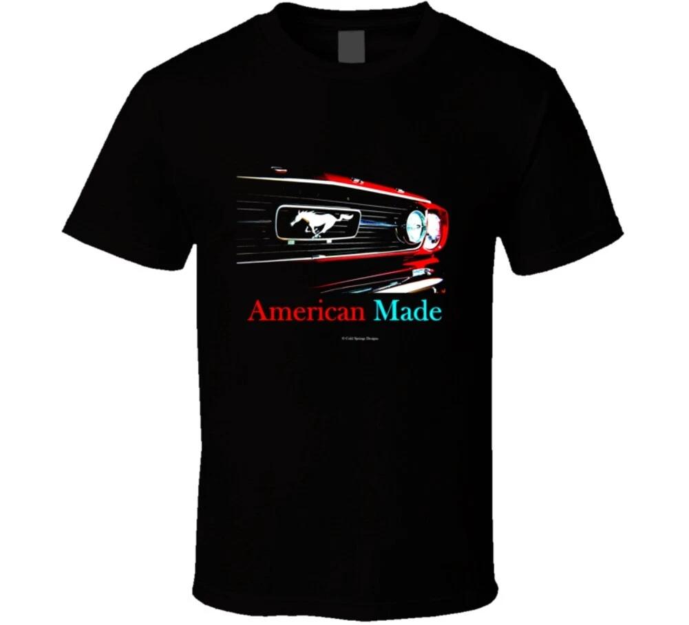 

American Made Red 66 Stang Front Musclecar Gift T Shirt XL