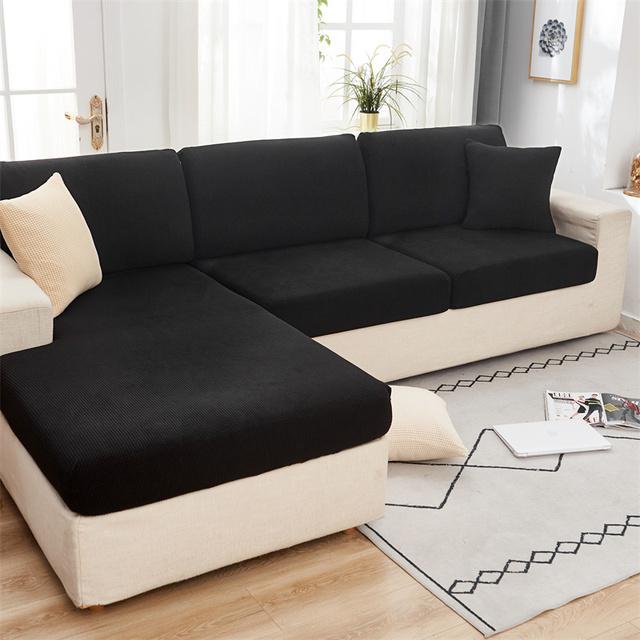 Husă Jacquard pentru Perna de Șezut a Sofalei Husă pentru Scaun Elastică Lavabilă Detasabilă Husă de Protecție pentru Șezut din Fleece Polar pentru Sofă