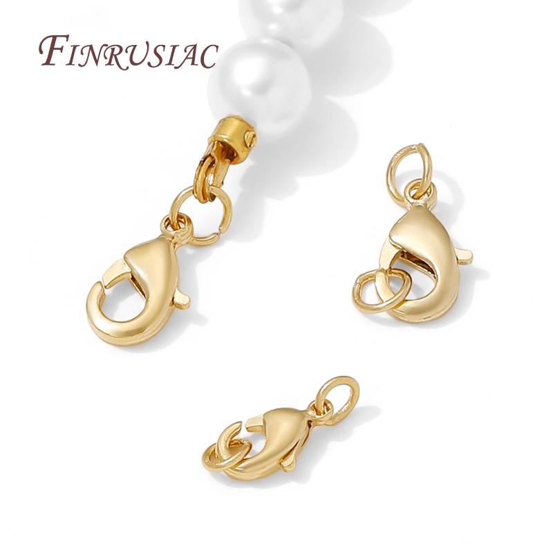 Wholesale 14K Gold Plated Lobster Clasp with Closed Rings,Clasps For Bracelets Necklaces Accessories DIY Jewelry Making Supplies