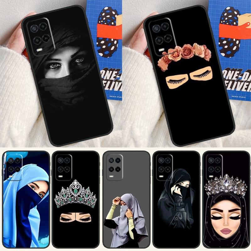 Muslim Islamic Arabic Hijab Girl For Oppo A17 A77 A60 A74 A94 A54 A18 A38 A58 A78 A98 A40 A80 A16 A76 A96 A15 A57S Phone Case